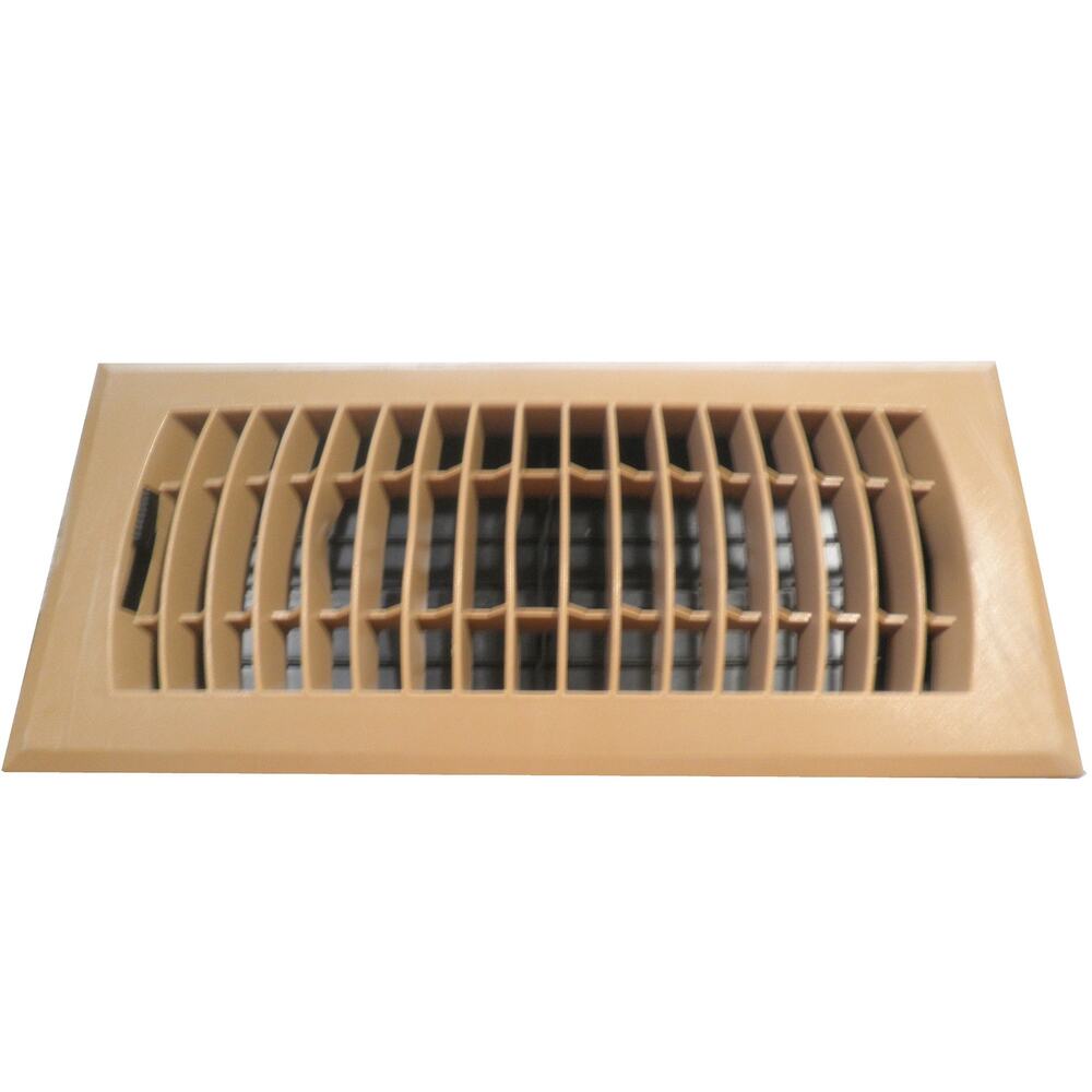 Everbilt 4 in. x 10 in. 1-Way Plastic Floor Register in Brown (Mustard Brown)